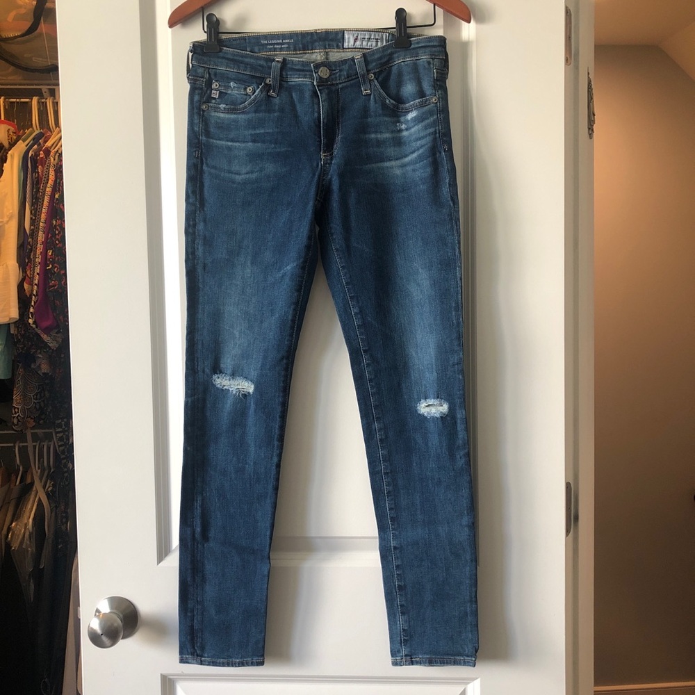 NWOT AG Distressed Skinny Ankle Jeans